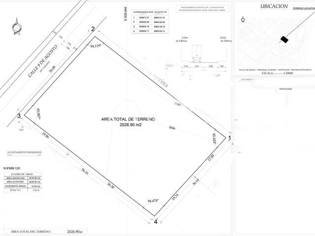 #868 - Terreno para Venta en Quito - P